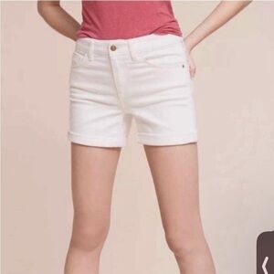 White Pilcro Script Micro Jean Shorts |‎ Size 27 Waist | Excellent Condition